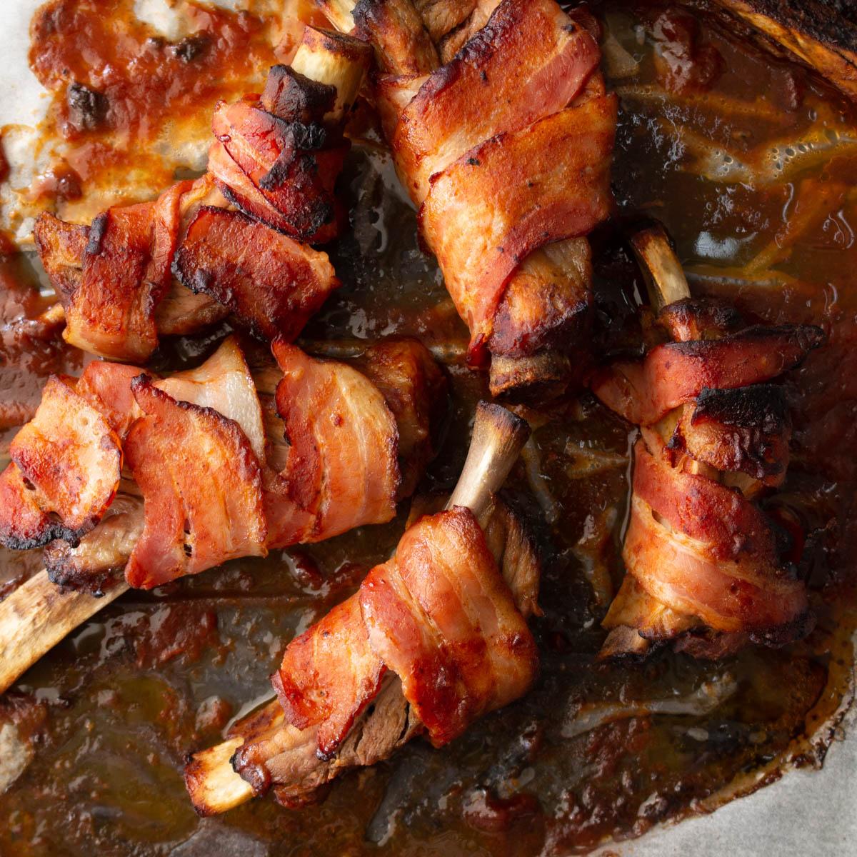 Bacon Wrapped Sweet And Spicy BBQ Pork Ribs healthy easy delicious 
