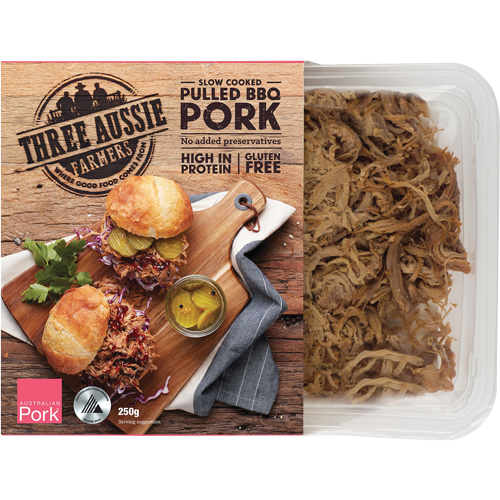 Three Aussie Farmers Slow Cooked Pulled Pork