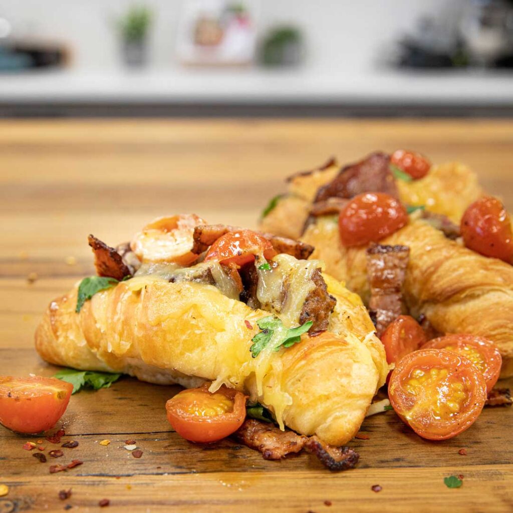 Three Aussie Farmers Spicy Silician Sausage and Cheese Stuffed Croissants