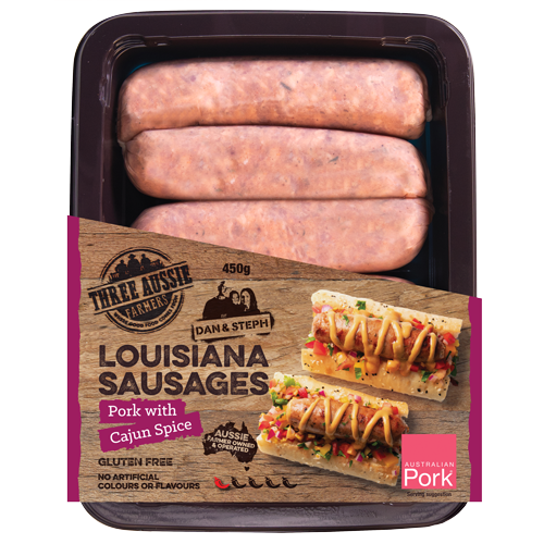 Three Aussie Farmers Louisiana Style Sausages