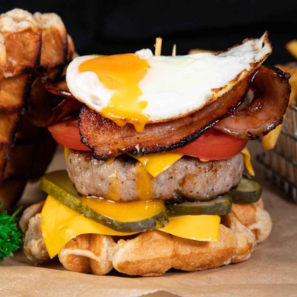 Three Aussie Farmers - Hog Waffle Burger