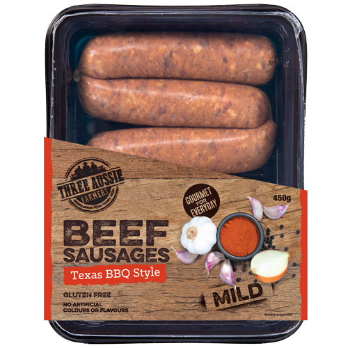 Three Aussie Farmers - Texas BBQ Style Beef Sausage