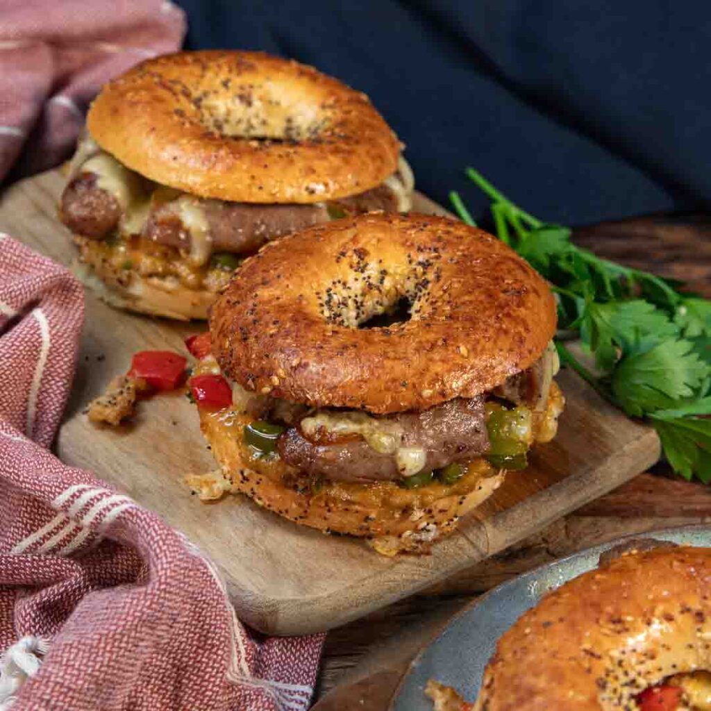 Three Aussie Farmers - Sausage & Egg Bagel