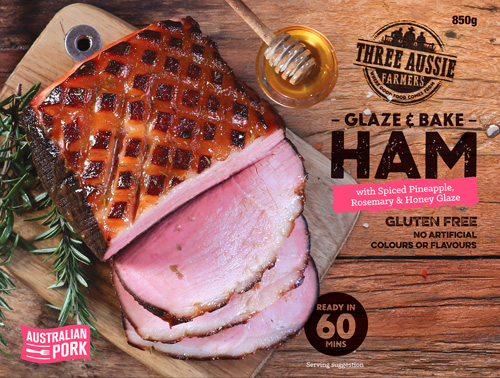 Three Aussie Farmers - Glaze & Bake Ham with Spiced Pineapple, Rosemary & Honey Glaze Packshot