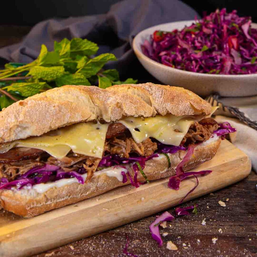 Three Aussie Farmers - Pulled Pork & Red Cabbage Sandwich