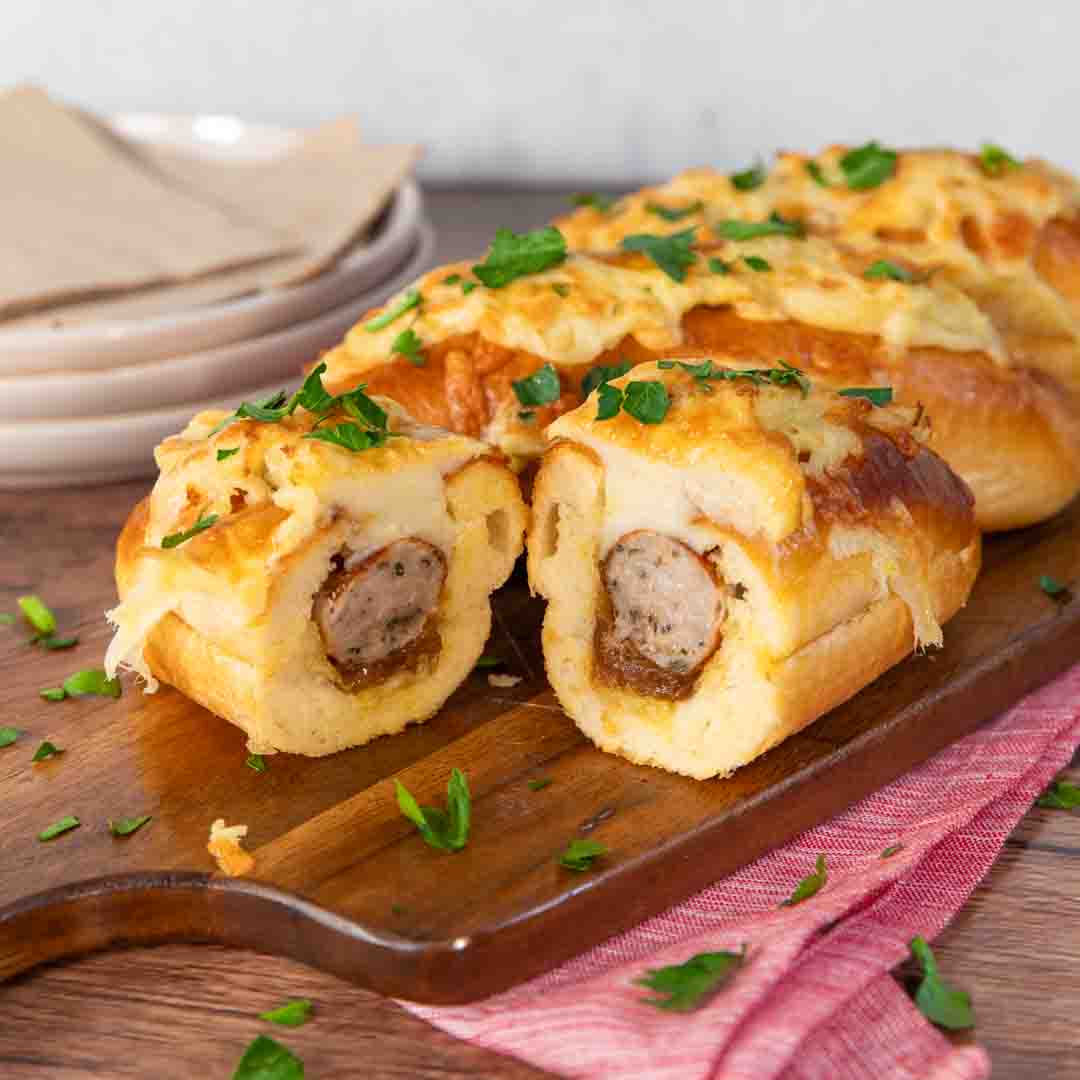 Three Aussie Farmers - Sausage Bread Boats