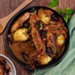 Three Aussie Farmers - White Wine Braised Sausages with Potatoes